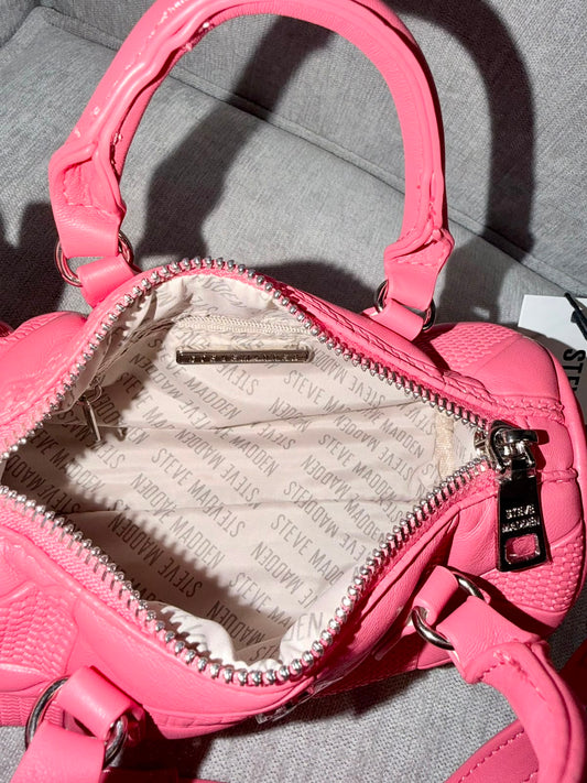 Bolso manos libres cadena Steve Madden rosado - Mariana Pineda Encargos