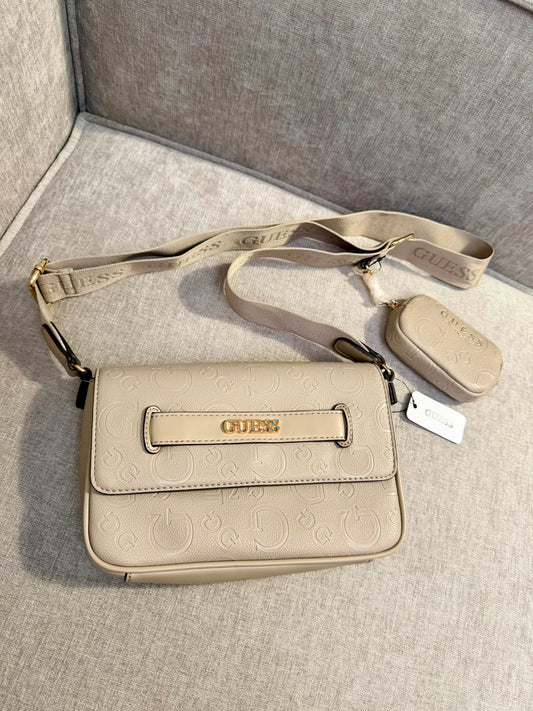 Bolso manos libres con monedero Guess Beige - Mariana Pineda Encargos