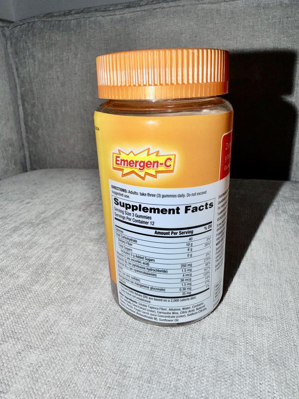 Vitamina C en gomitas cero azúcar x 36 unidades con Zinc y vitamina B Emergen-C
