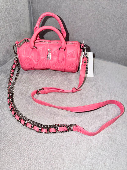 Bolso manos libres cadena Steve Madden rosado - Mariana Pineda Encargos