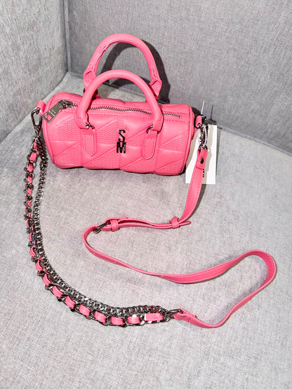Bolso manos libres cadena Steve Madden rosado - Mariana Pineda Encargos