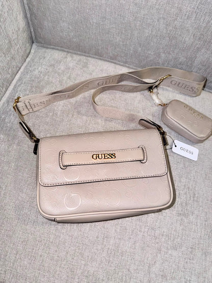 Bolso manos libres con monedero Guess Beige - Mariana Pineda Encargos