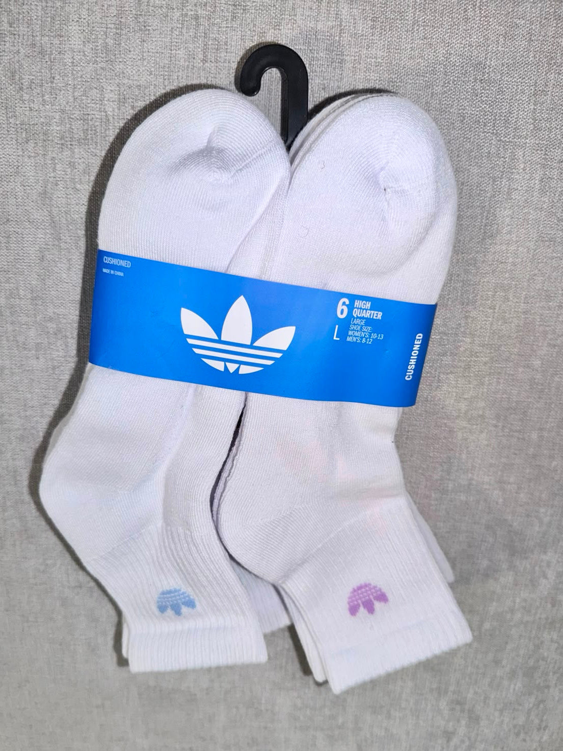 Medias tobilleras altas acolchadas x 6 pares logos colores - Adidas