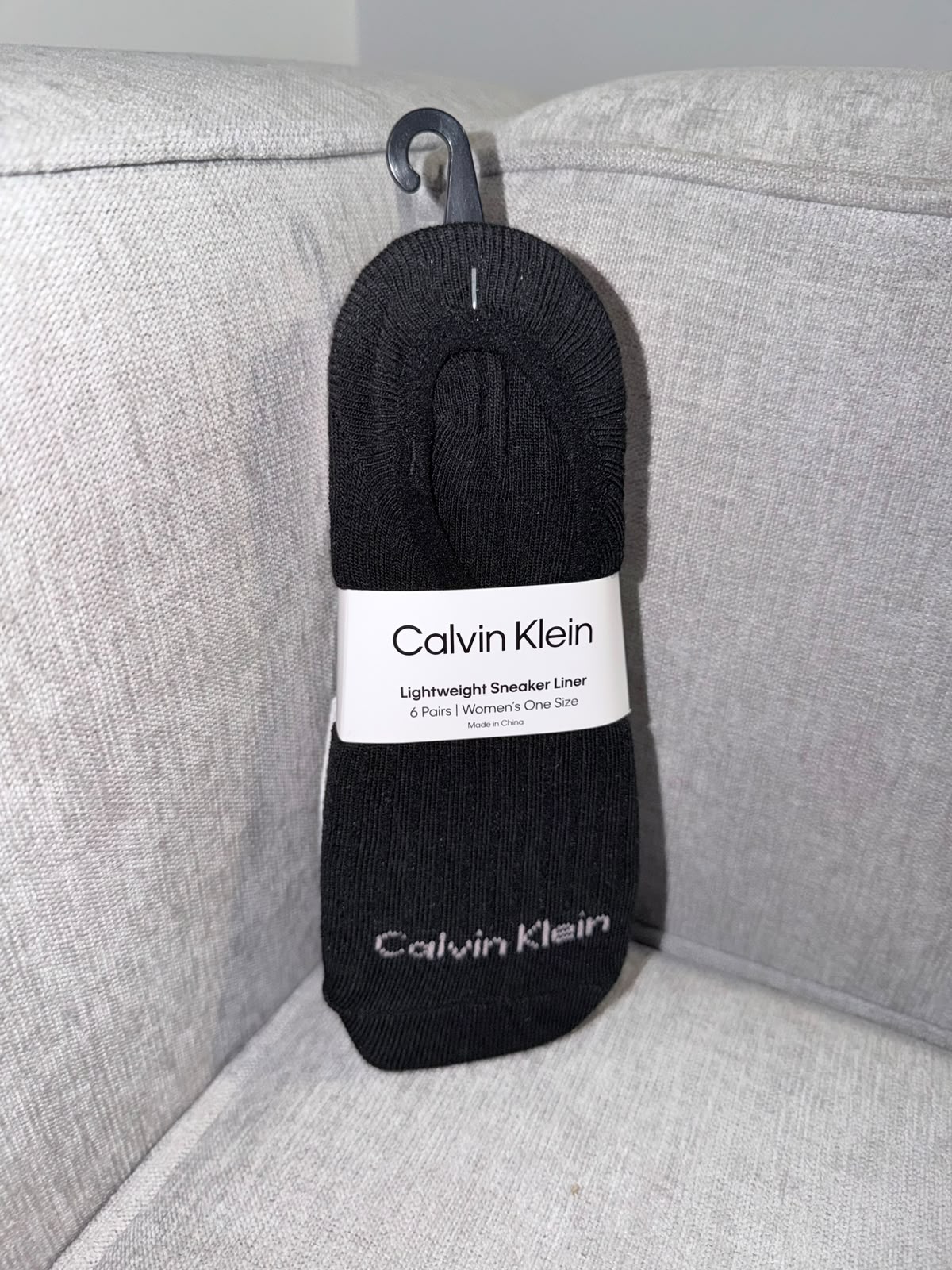 Medias tobilleras delgadas x 6 pares negro/blanco - Calvin Klein