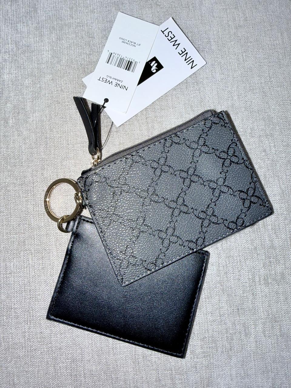 Tarjetero monedero Nine West gris/negro - Mariana Pineda Encargos