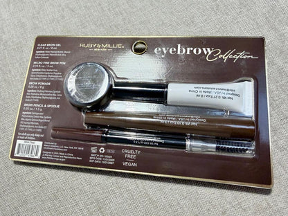 Ruby & Millie, Kit de maquillaje para cejas de larga duración, café medio